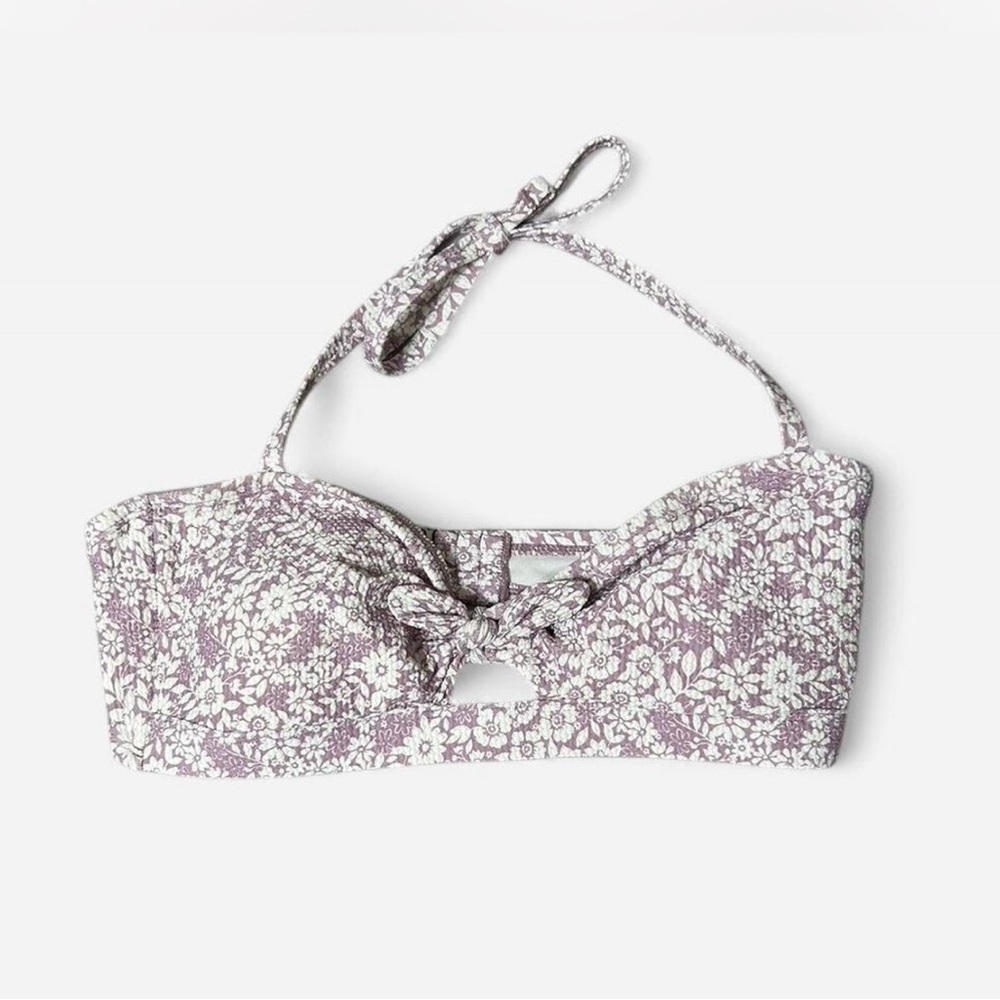 Time and Tru Lavender Floral Bikini Top